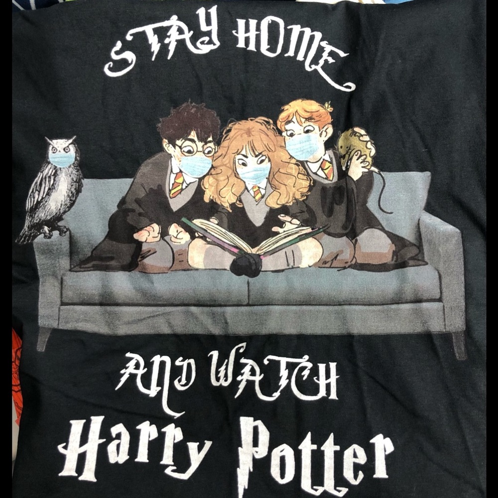NWT Harry Potter Stay Home and Watch Tshirt Sz XL